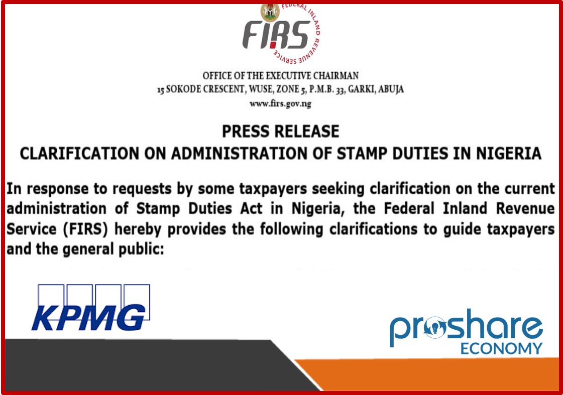 FIRS Provides Clarifications on Administration of Stamp Duties in